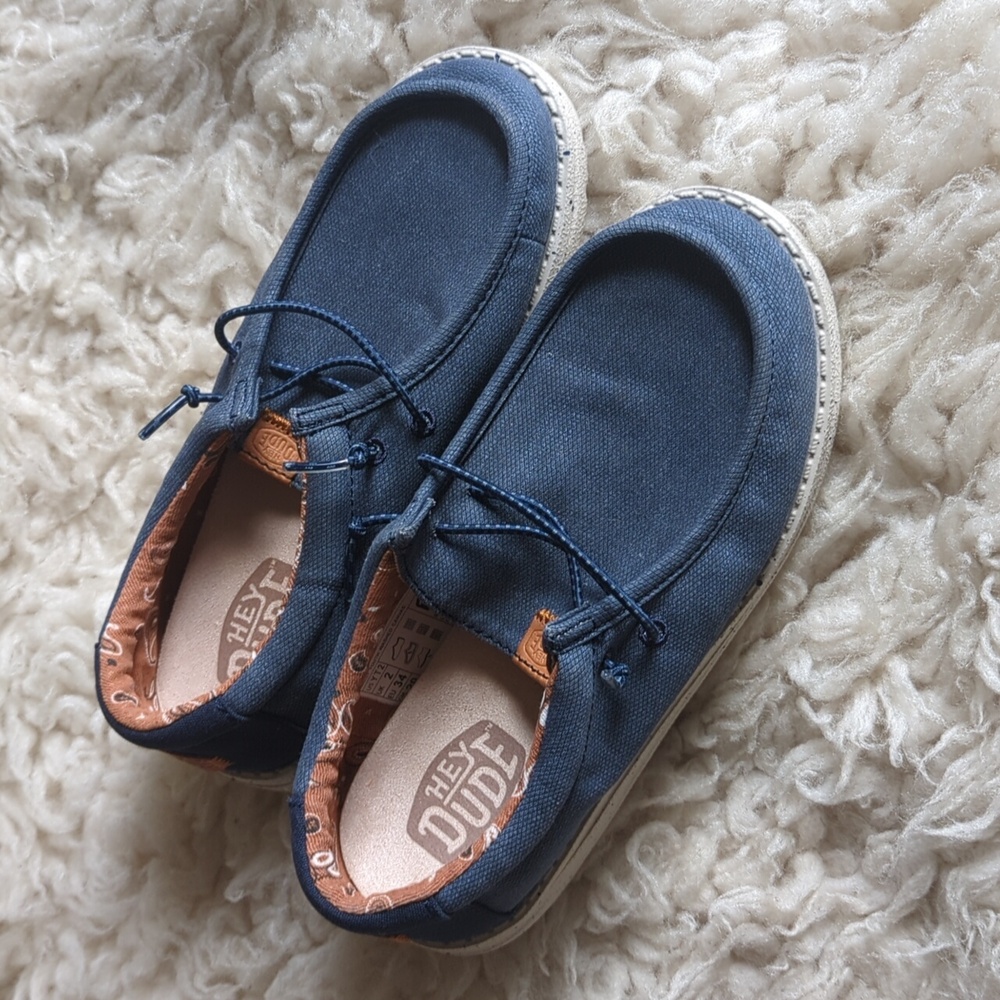 Hey dude denim boys slip ons